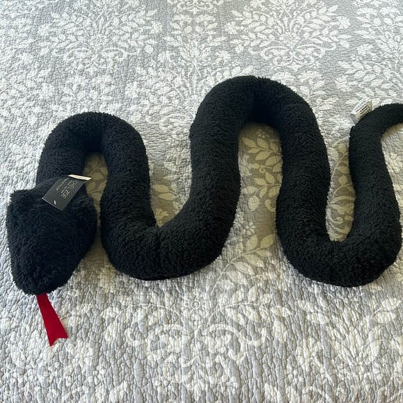 Rachel Zoe Other - Rachel Zoe Decoratove Snake Pillow Halloween 🎃 🐍 Black Sherpa NWT